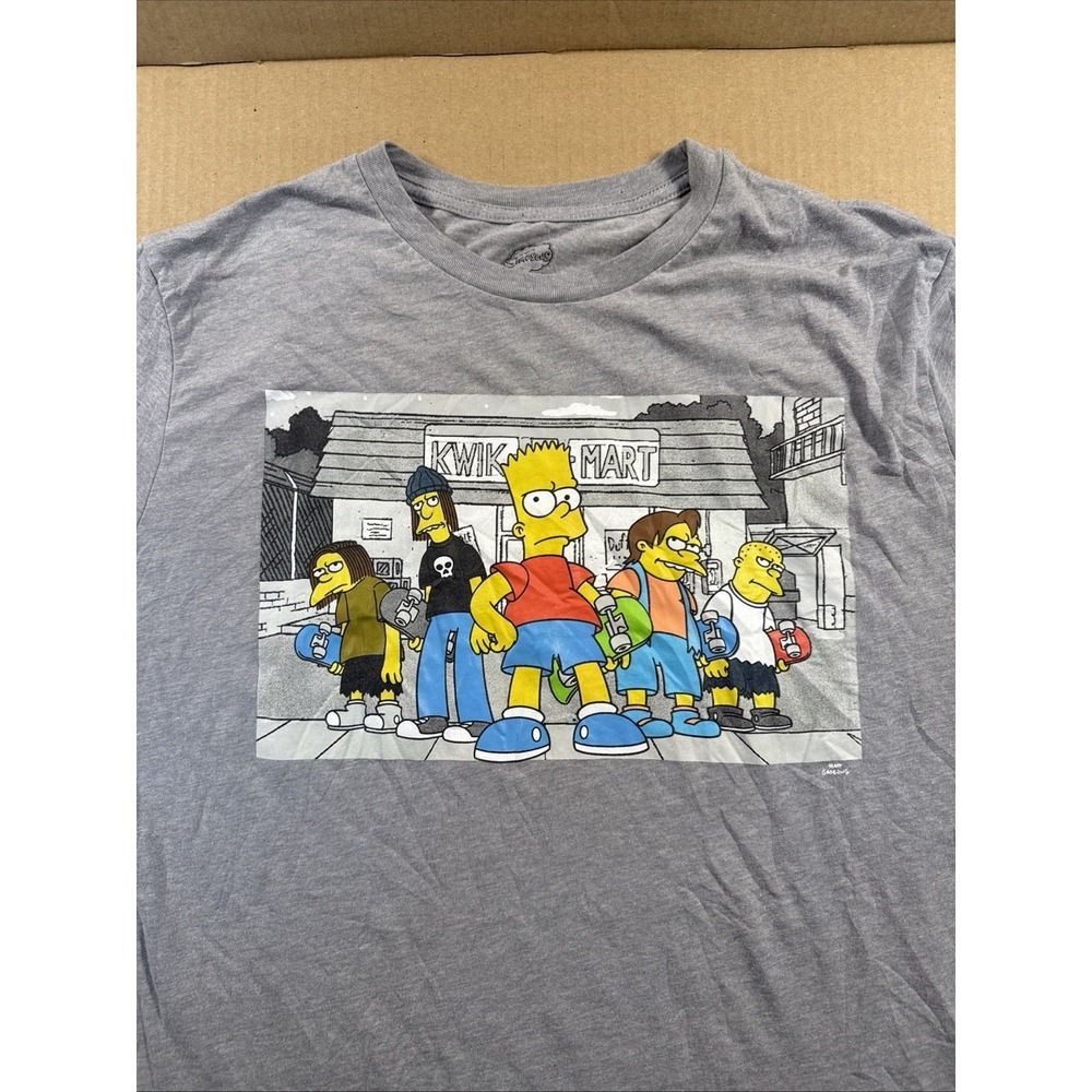 The Simpsons Long Sleeve T Shirt Kwik-e-mart Matt Groening Gray XXL